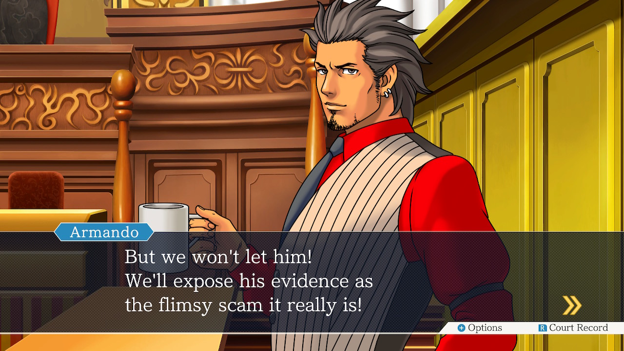 Diego Armando from Ace Attorney saying 'But we won't let him! We'll expose his evidence for the flimsy scam it really is!'